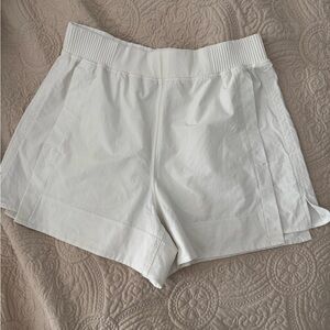 High Waist White Athletic Shorts